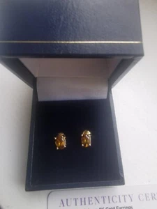 9ct Morafeno Sphene Earrings 1ct With Certificate - Picture 1 of 5