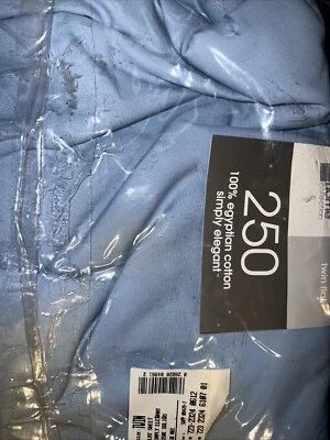 NUEVO CON ETIQUETAS JCPenney Home Collection 230 hilos doble hoja plana azul Foto 1 de 2