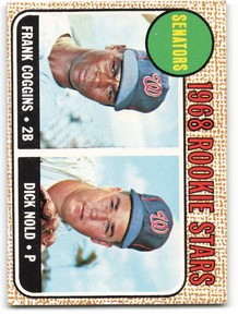 1968 Topps #96 Frank Coggins/Dick Nold EX/NM RC Rookie Senators ID:328762