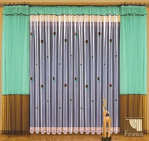 ¡¡¡OFERTA!!! SET CORTINAS LUCYLA 600/250 Ferig cortina verde marrón blanco salón   - Imagen 1 de 3