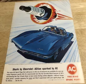 1963 AC ZÜNDKERZEN Chevy Corvette Shark - Vintage Magazin Printanzeige - Bild 1 von 1