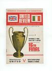 Manchester United V Waterford Programme European Cup, October 1968