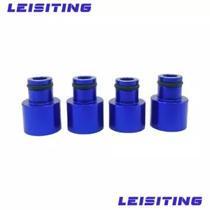 4pcs Racing Fuel Injector Top Hats Adapter RDX Injectors to B16 B18 D16Z Blue - Foto 1 di 4