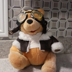 Vintage Disney Store PILOT POOH Plush Winnie the Pooh Aviator Stuffed Bear - Picture 1 of 8