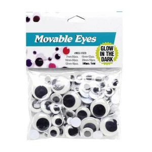 Set of 100 Glow in The Dark Self Adhesive Eyes - Picture 1 of 1