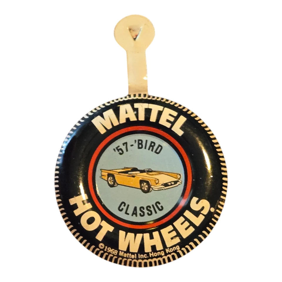 Vintage 1968 '57 'Bird Classic Hot Wheels Tin Tab Button Mattel Retro - Image 1 of 2