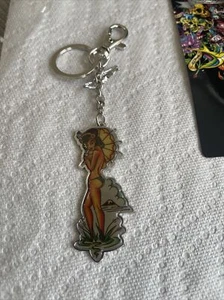 Llavero Ed Hardy Christian Audigier Geisha Paraguas Cromado 3E Diseños Nuevo - Imagen 1 de 2