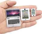 3 Pack Dollhouse Mini Laptop Tablet and Smart Phone Scene Computer Simulation