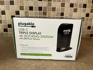 Plugable 4K USB C Docking Station Triple Monitor-100W Charging-Windows/Mac LT-32 - Picture 1 of 10
