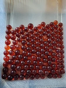 Vintage Glass Marbles Red Orange Games Pre-owned  - Picture 1 of 4
