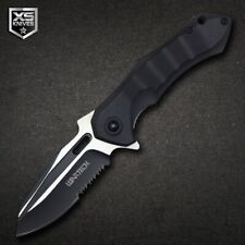 8" BLACK Tactical Spring Assisted SURVIVAL Flip Open Folding POCKET Knife EDC