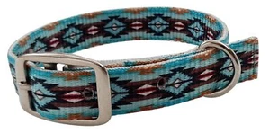 Collare per cani in nylon Showman Couture Teal Southwest Design - Foto 1 di 2