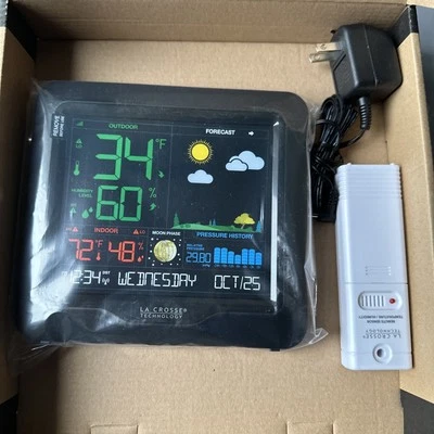 La Crosse Technology S84107-INT Wireless Color Forecast Black. NEW - Image 1 of 2