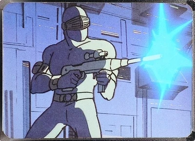 Snake Eyes 1986 Hasbro Milton Bradley GI Joe Action Cards Snake-Eyes Fires #88 - Image 1 of 2