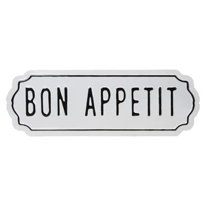 Northlight 14-Inch Black and White "Bon Appetit" Metal Sign Wall Decor - Imagen 1 de 5
