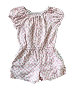 Old Navy Sz 10-12 Years Girls Romper Shorts Pink White - Picture 1 of 5