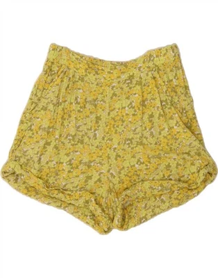 VOLCOM Womens Pegged Casual Shorts UK 4/6 Small W27  Yellow Floral Viscose CS36 - Image 1 of 3