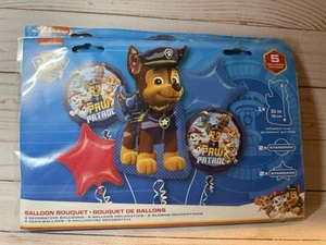 Anagram Nickelodeon Paw Patrol Chase Balloon Bouquet 5 Mylar Balloons Sealed - Picture 1 of 2