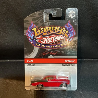 Hot Wheels Larry S Garage 56 Chevy escala 1/64 fundido a presión 2 0f 20-rojo/negro - Foto 1 de 4