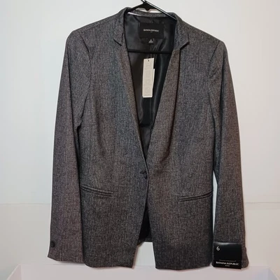 Blazer Banana Republic Ponte Gris Jaspeado Novedad Mujer Talla 6 Elastizado 386246-00 Foto 1 de 4