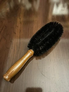 Vtg Clothes Upholstery Lint Brush With Wooden Round Handle ! - Picture 1 of 3