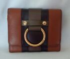 Lancel Bi-Fold Leather Wallet - Caramel, Dark Brown & Bronze