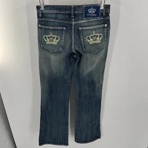 Vtg Y2k Victoria Beckham Rock & Republic Blue Denim Flare Jeans Women’s Size 30 - Picture 1 of 16