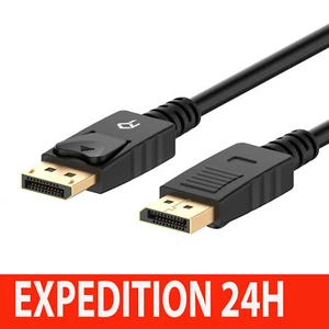 Câble DisplayPort (DP) vers DisplayPort (DP), Résolution 4K, 1,8m, Noir - Imagen 1 de 7