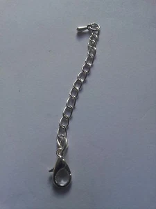 2.5 INCH SILVER PLATED EXTENSION NECKLACE/BRACELET EXTENDER CHAIN LOBSTER CLASP - Picture 1 of 4