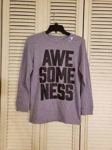 The Children’s Place AWESOMENESS Gray Long Sleeve Thermal Shirt XL 14 NEW! - Picture 1 of 5