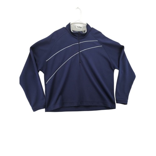 VETEMENTS Camicia TOMMY ARMOUR uomo cerniera manica lunga 1 4 misto cotone blu taglia XL