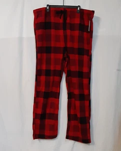 Sonoma Big&Tall XXL Tall Mens Microfleece Sleep Pants Red Black Plaid NWT - Picture 1 of 3