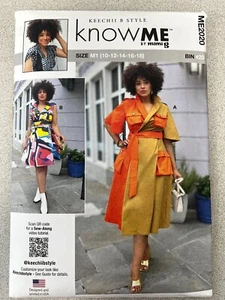 Vestido envolvente Know Me Mimi G ME2020 Misses con cinturón (10-28W) patrón de costura SIN CORTAR - Imagen 1 de 10