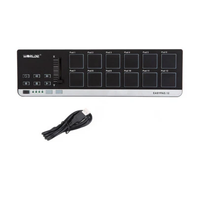 Worlde Professional Keyboard Piano Midi Controller USB 12 Drum Pad Interface - Bild 1 von 4