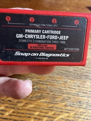 Cartucho primario Snap On Tools GM-Chrysler-Ford-Jeep Thru 1998 MT25001098 Foto 1 de 4