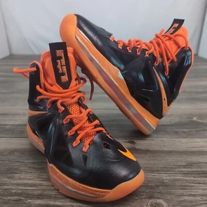 Nike ID LeBron James 10 Buffalo Braves Size 8.5 578347-994 Black Orange Diamond - Picture 1 of 23
