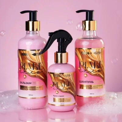 Hair care set "Liquid glass" SOIKA & GTM (shampoo, conditioner, cream spray) - Image 1 of 4