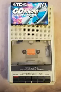 Vintage Realistic Portable Cassette Tape Recorder CTR-71 W/New Blank Tape TESTED - Picture 1 of 8