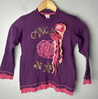 Nuevo con etiquetas Suéter Oilily “Going Mad On Friday” Cuello Redondo Niñas 116 Talla 6 Púrpura $98 Foto 1 de 4