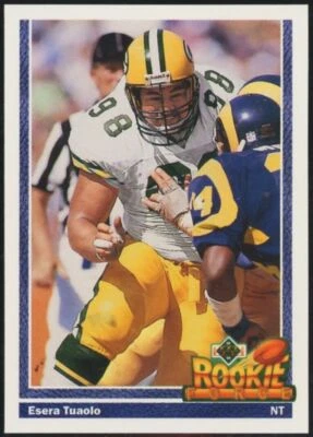 1991 Upper Deck Esera Tuaolo Rookie Force Rookie Green Bay Packers RC #635 - Image 1 of 2