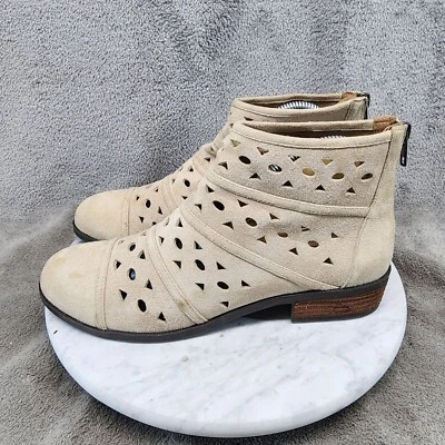 Array Zapatos Mujer Talla 9N Beige Cuero Botines *Leer* Foto 1 de 4