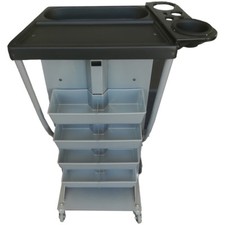 Carrello parrucchiere porta oggetti con ruote piroettanti anticapello