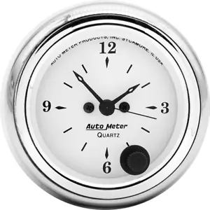 52-53 Ford Car Billet Aluminum Clock Insert w/Auto Meter Old Tyme White Clock - Picture 1 of 3