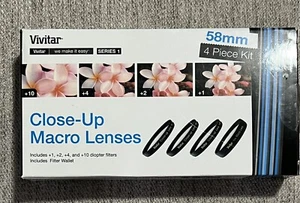 Vivitar Close-Up Filters Macro Lenses +1, +2, +4, +10 Diameter 58mm - Picture 1 of 9