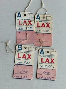 SAS LAX AVIA BAGGAGE BADGE LOT OF 4  BADGES VINTAGE - Picture 1 of 6