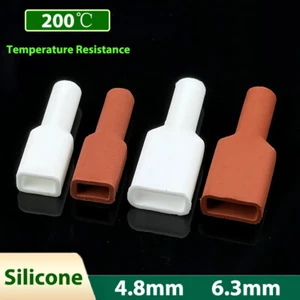 Terminal Connector Silicone Sheath 4.8 6.3 Spade Crimp Sleeve Insulation 200℃ - Picture 1 of 10