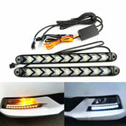 9Led Lamp Car Switchback Strip Daytime Running/Turn Signal Light White/Amber 12V