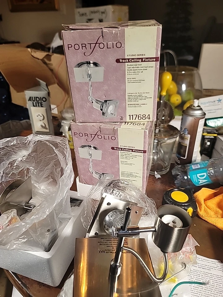 Juego de 2 accesorios de techo portafolio de orugas de acero cepillado 117684 Foto 1 de 4