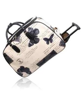 NEW BUTTERFLY LARGE LETTER PRINT Trolley Holdall Hand Luggage Travel Bag Handbag - Picture 1 of 10