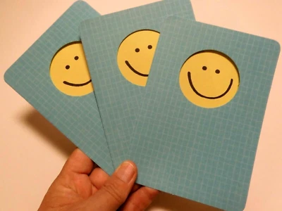 3 Tarjetas American Greetings Encouramiento EN BLANCO INTERIOR Happy Smiley CARA Foto 1 de 4